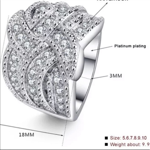 925 STERLING SILVER DIAMOND RING, CUTE RING, SHINY RING. - Picture 6 of 6